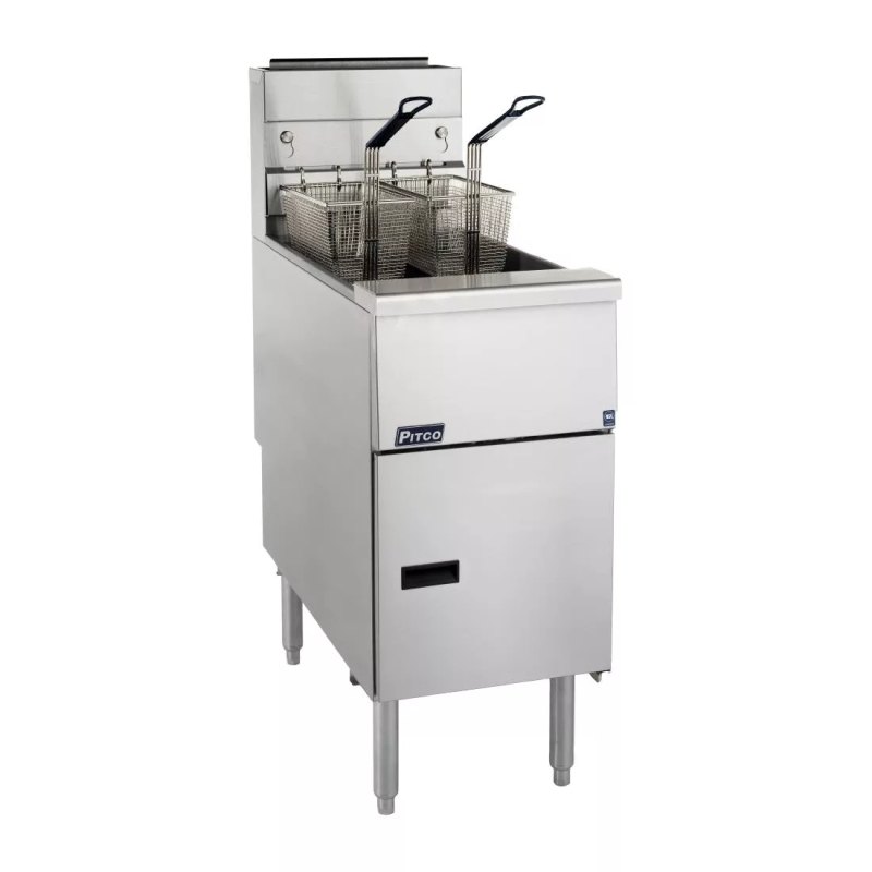 Pitco Twin Basket Single Tank Solstice Natural Gas Fryer SG14S - islandcatering