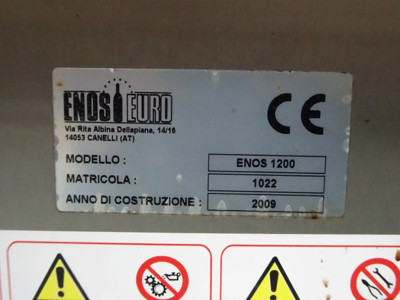 GLUE LABELING MACHINE ENOS MODEL 1200 WITH SAFETY GUARDS SECOND-HAND MACHINE - 2