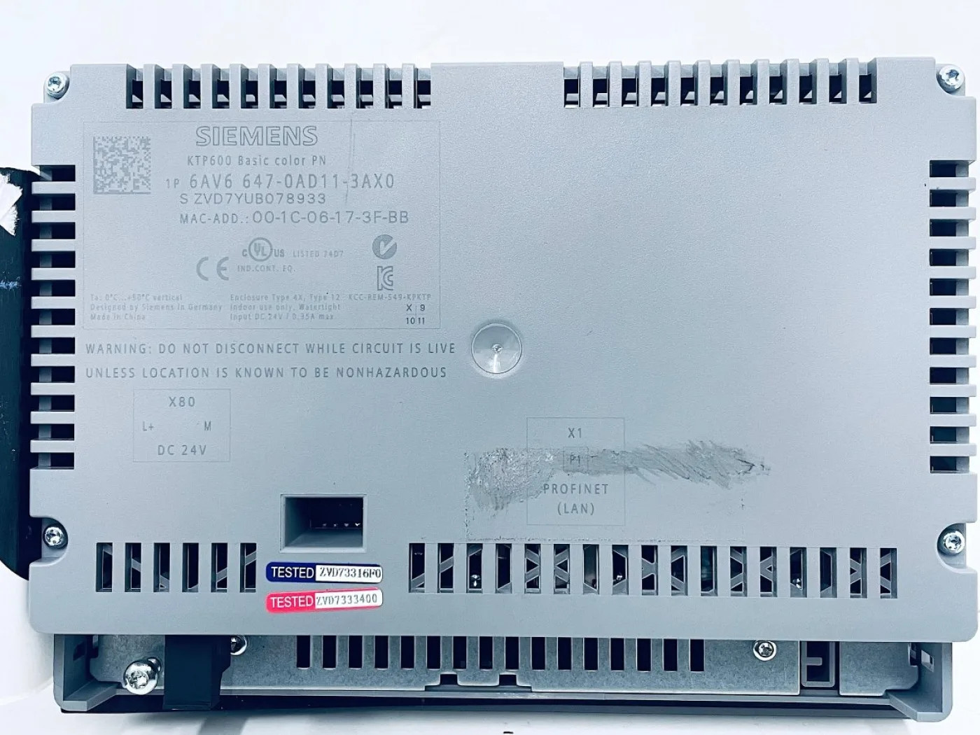 Siemens SIMATIC HMI KTP600 Basic Color PN 6AV6647-0AD11-3AX0 ZVD9YUBO84163 - 5