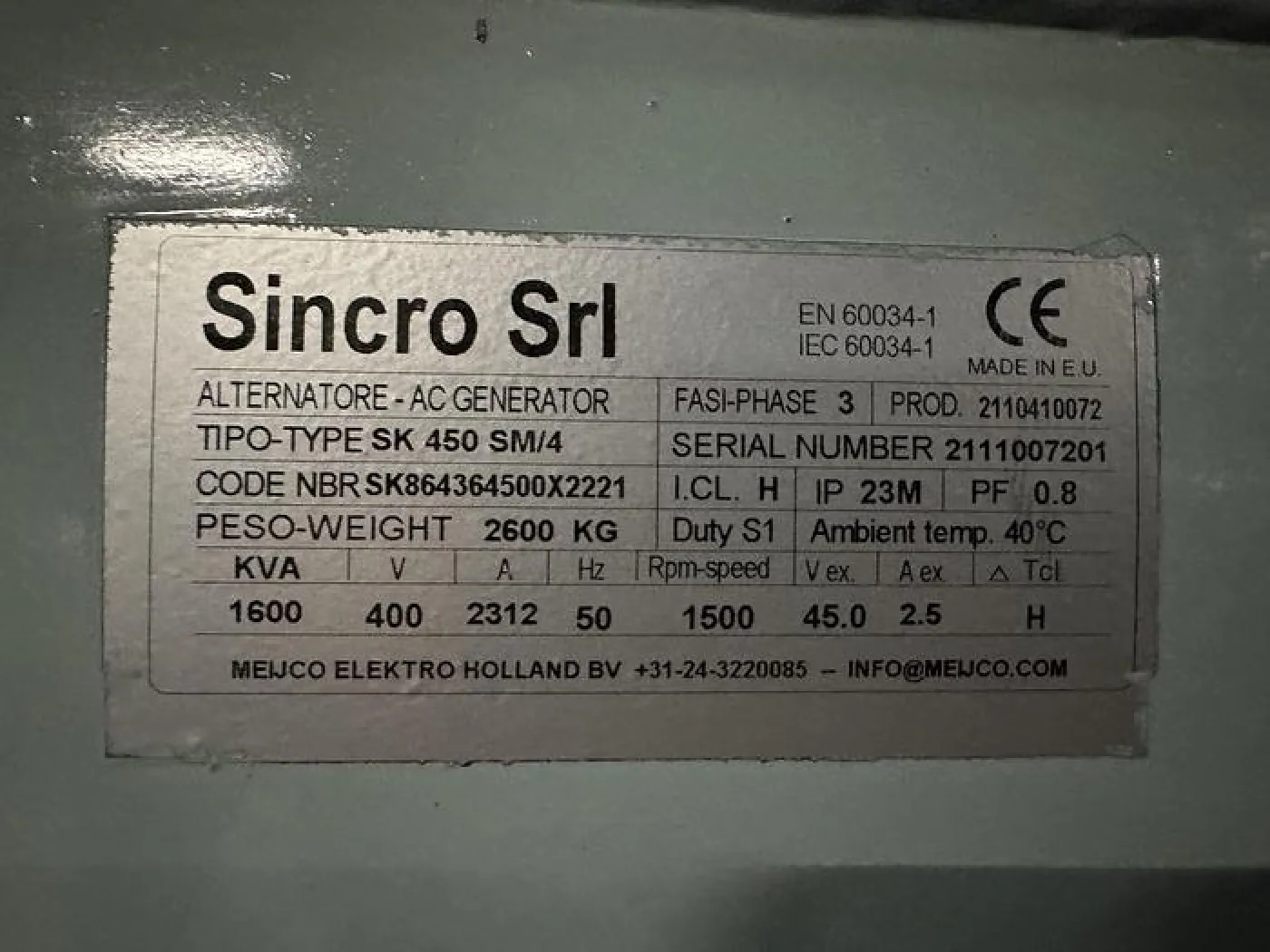 MITSUBISHI S16R-PTA / SINCRO SK450 SM/4 - 5