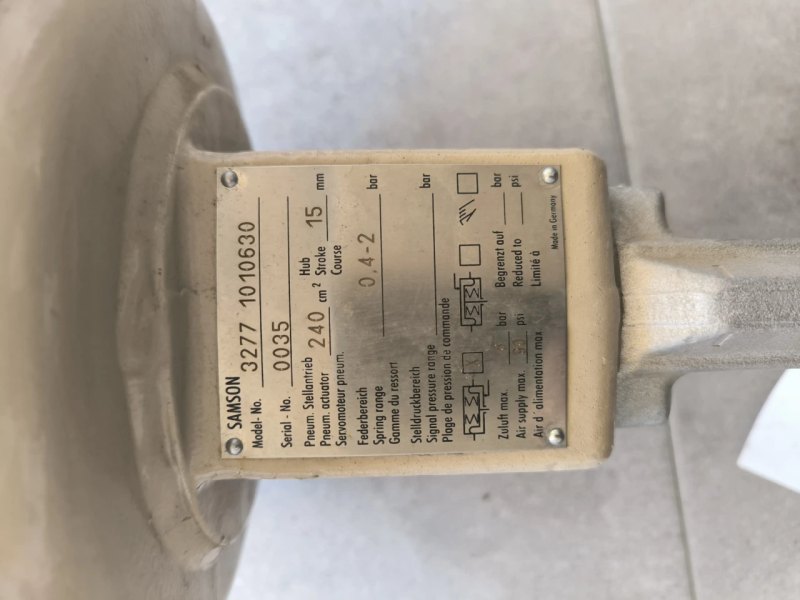 PROPORTIONAL VALVE SAMSON DN25 PN40 WITH PNEUMATIC ACTUATOR 324102