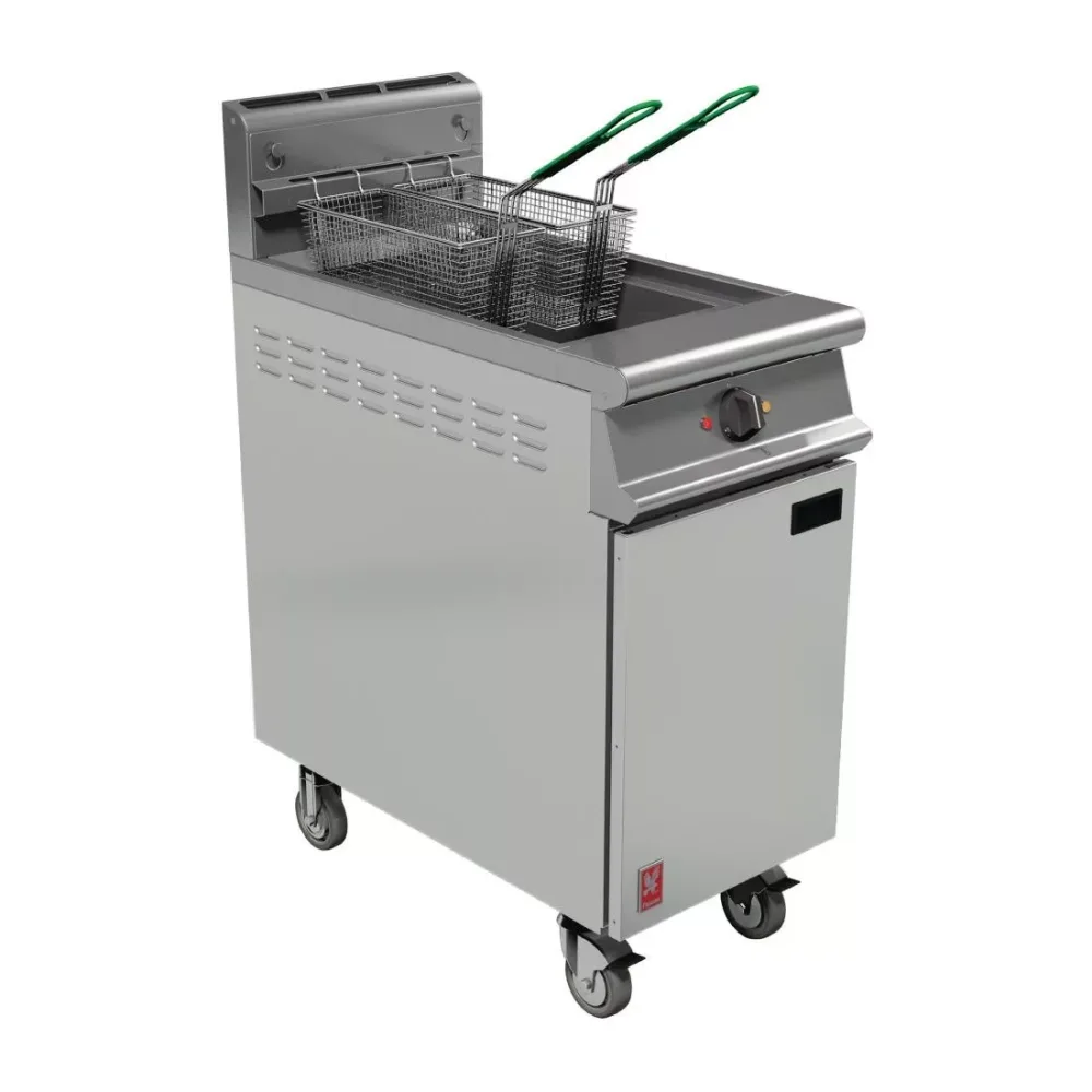 Falcon Dominator Plus Twin Basket Gas Fryer & Fryer Angel on Castors Propane Gas - islandcatering