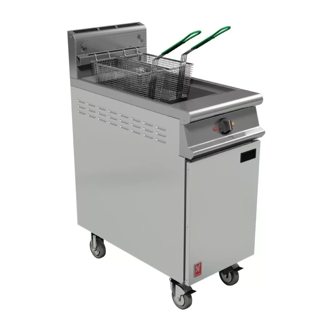 Falcon Dominator Plus Twin Basket Gas Fryer & Fryer Angel on Castors Propane Gas - islandcatering - 1