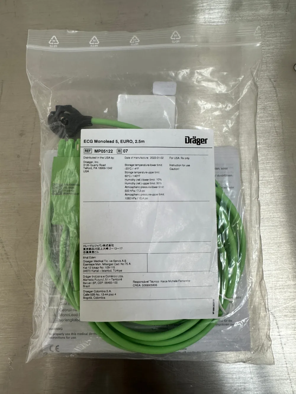 Dräger Monolead 5 MP05122 EKG-Patientenkabel