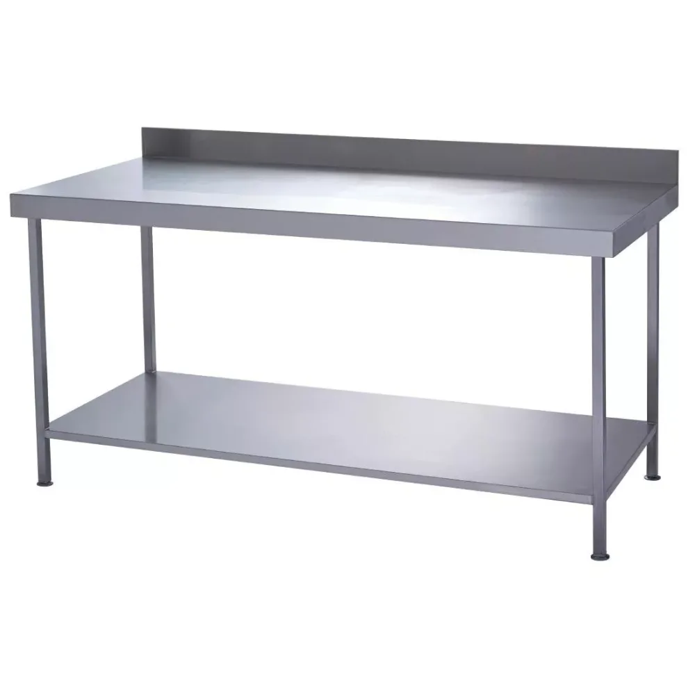 Parry Fully Welded Stainless Steel Wall Table with Undershelf 900x600mm - islandcatering