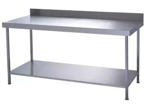 Parry Fully Welded Stainless Steel Wall Table with Undershelf 900x600mm - islandcatering