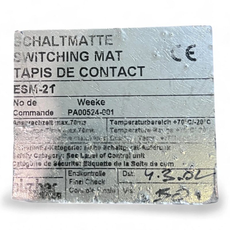Homag Weeke Bircher Trittmatte Sicherheits-Schaltmatte ESM-21, 1200x1000mm blau 121019-001, PA00524-001 Homag Nr. 4-008-32-0432