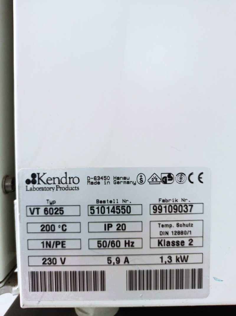 FORNO SOTTOVUOTO – HARAEUS – MOD. VACUTHERM VT6025
