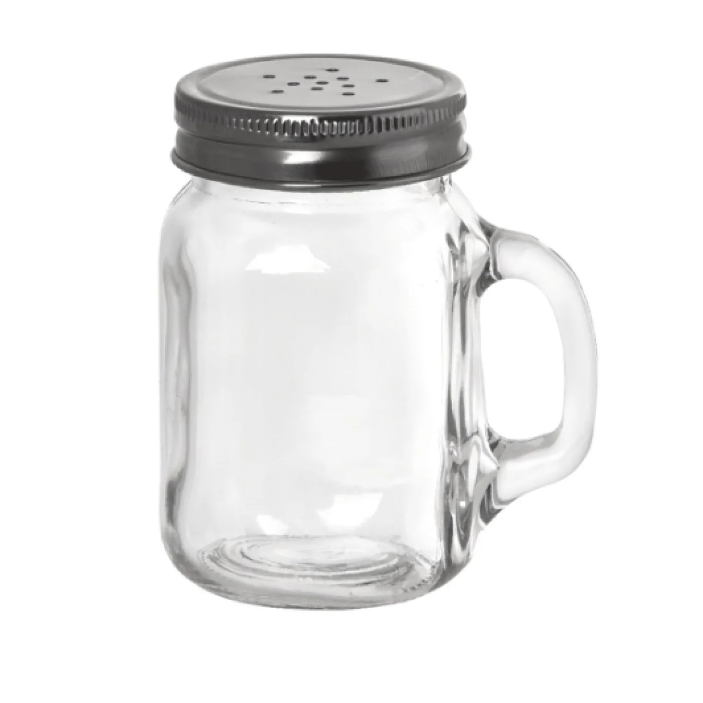 Table Craft 140ml Mason Salt and Pepper Shakers, Glass with Stainless Steel Top x 6 - islandcatering - 1