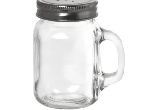 Table Craft 140ml Mason Salt and Pepper Shakers, Glass with Stainless Steel Top x 6 - islandcatering