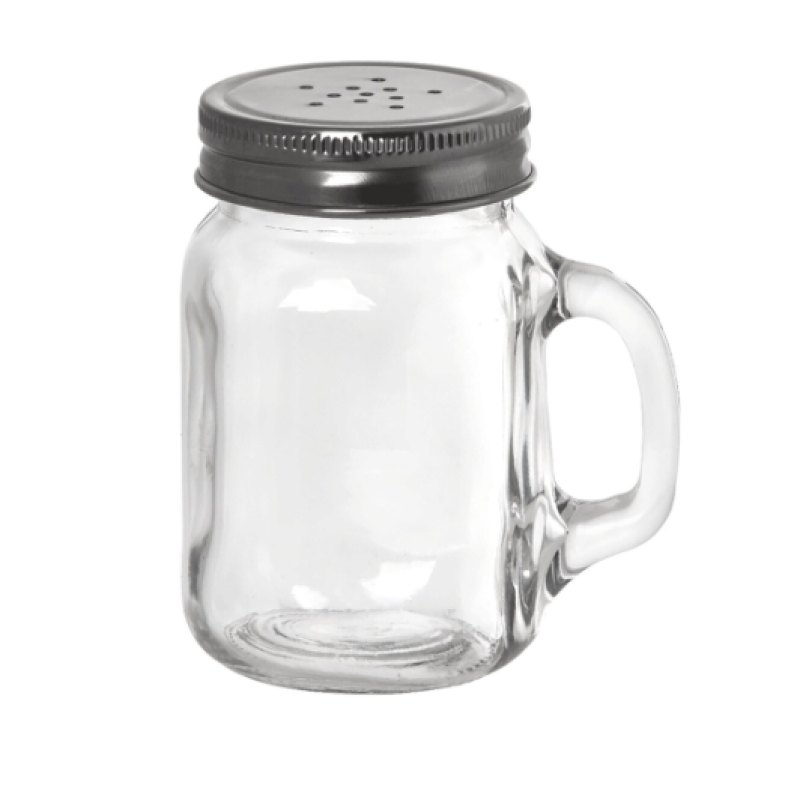 Table Craft 140ml Mason Salt and Pepper Shakers, Glass with Stainless Steel Top x 6 - islandcatering
