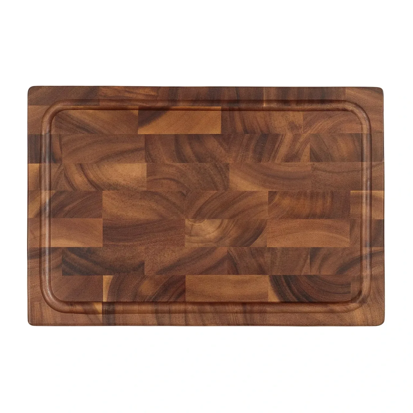 Tala Dual Purpose Rectangular End Grain Board w Groove in Lacquered Acacia - islandcatering - 1