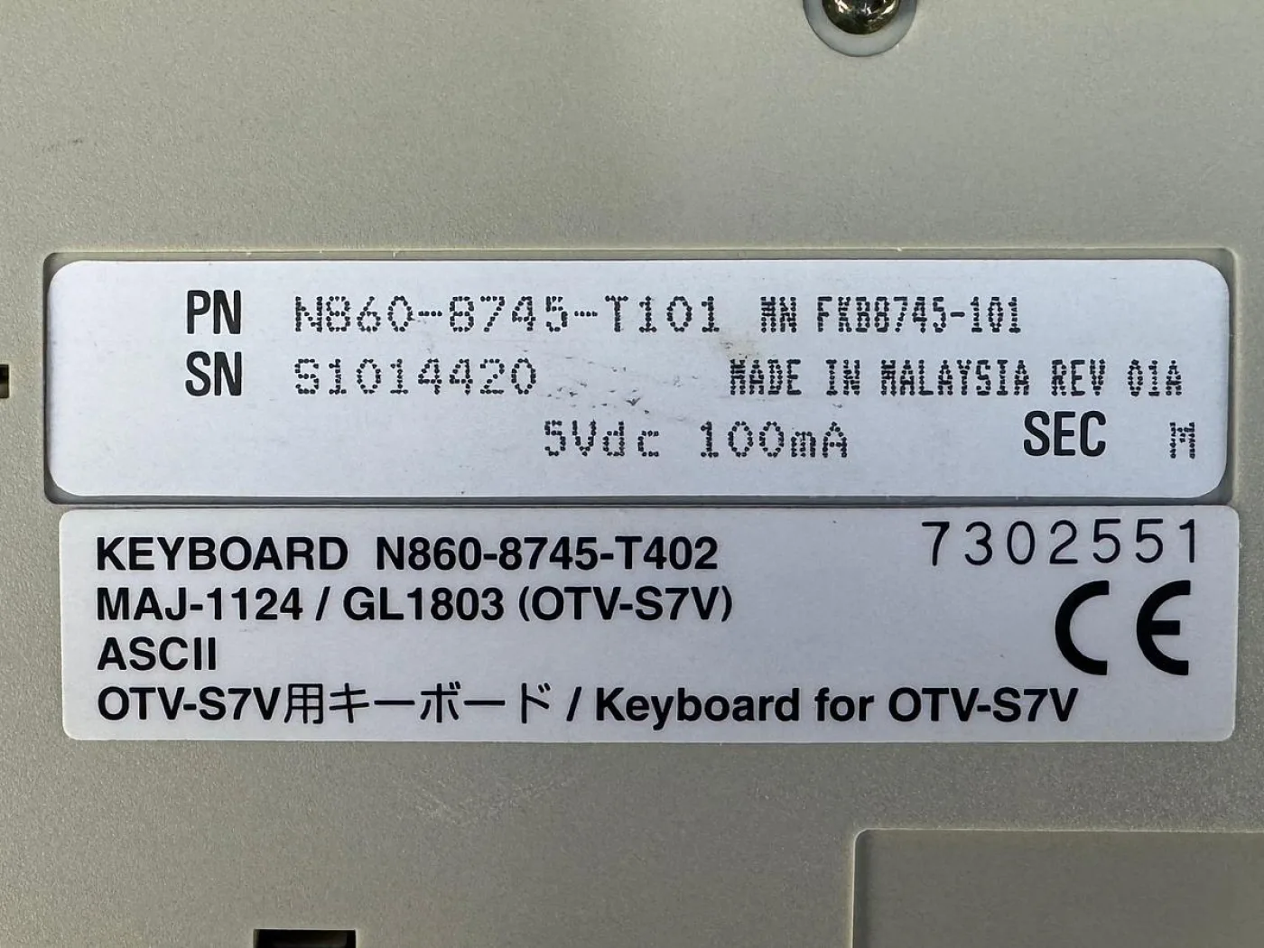 Olympus Keyboard OTV-S7V Model: MAJ-1124 / GL1803 -2 Units - 5
