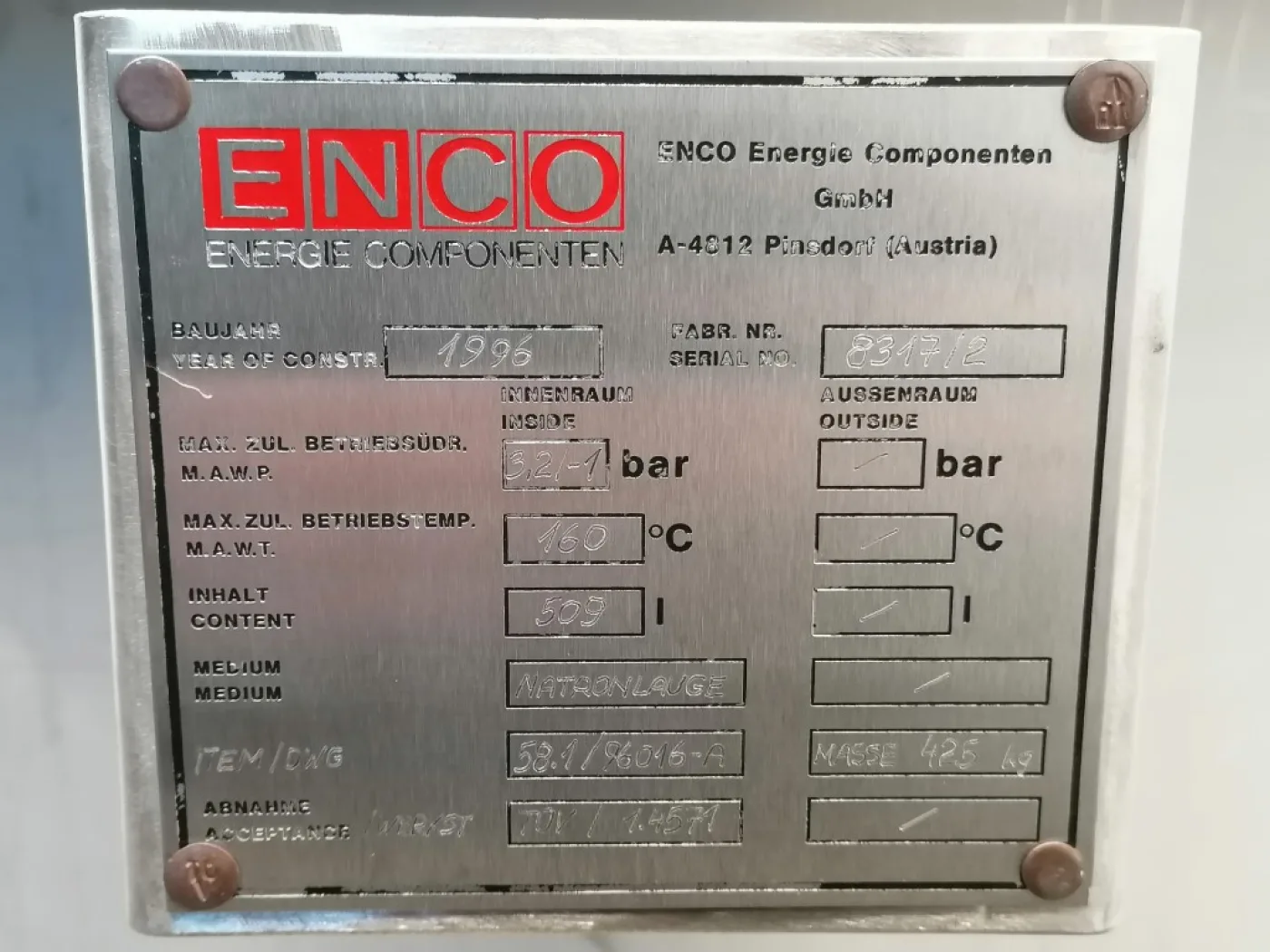Enco 509 Ltr - Pressure vessel - 2