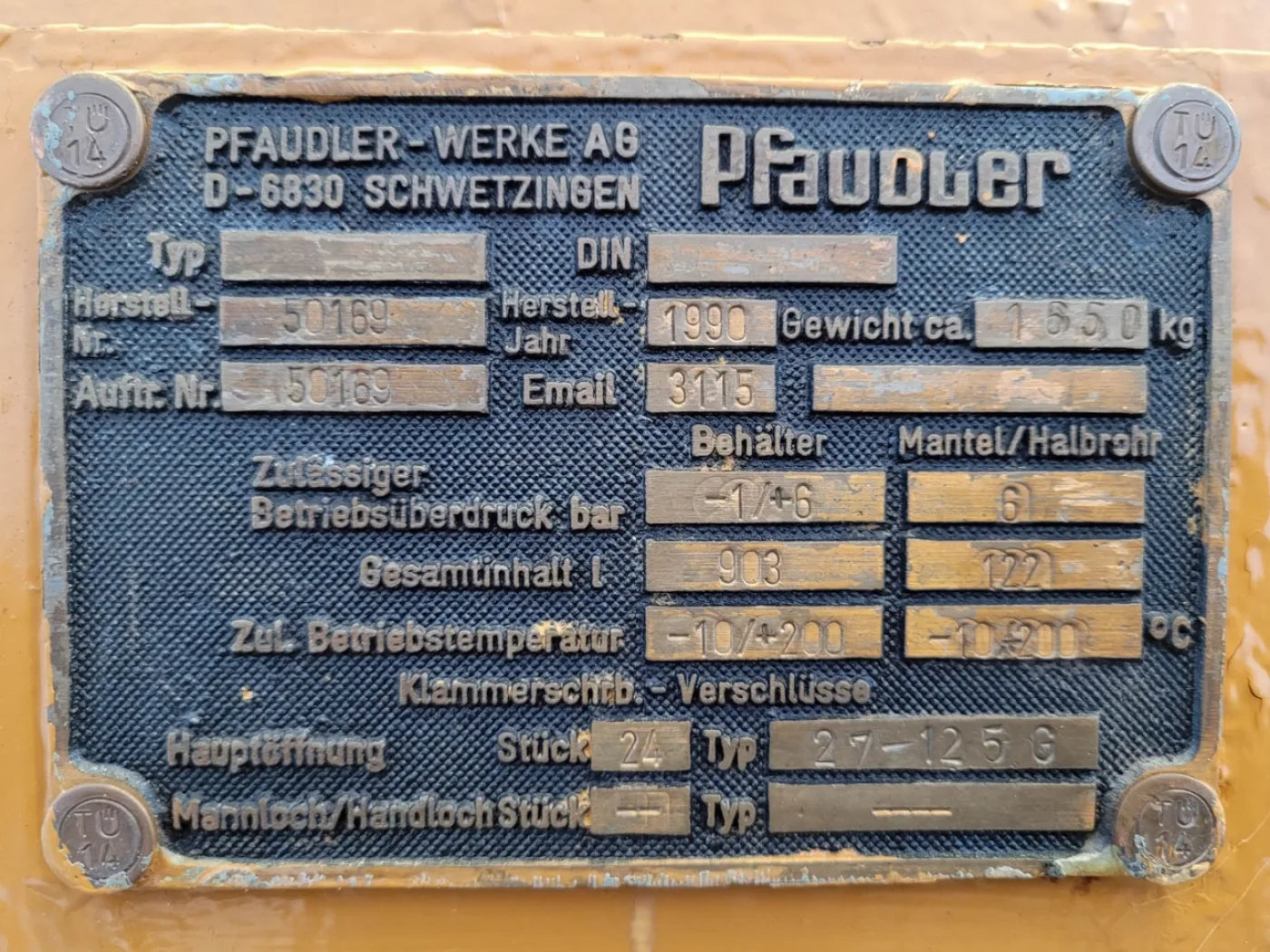 Pfaudler-werke 900 Ltr GL - Nutsche filter - 7
