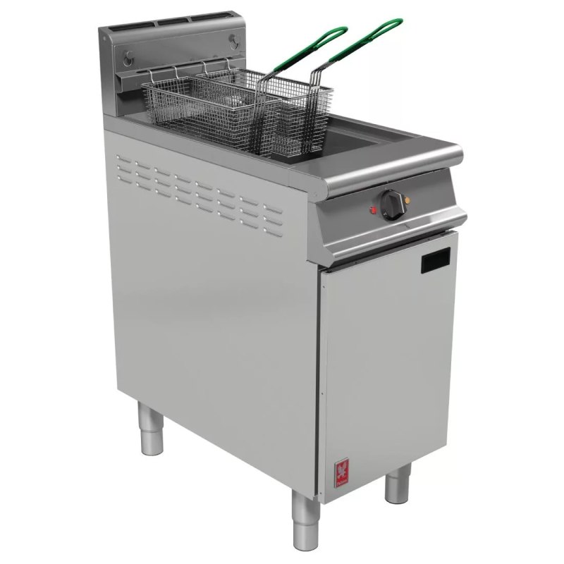 Falcon Dominator Plus Twin Basket Fryer & Fryer Angel Natural Gas - islandcatering