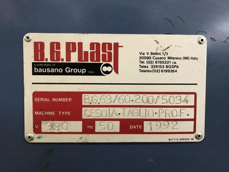 1992 B.G PLAST BG63/60 200/5034 AE0037