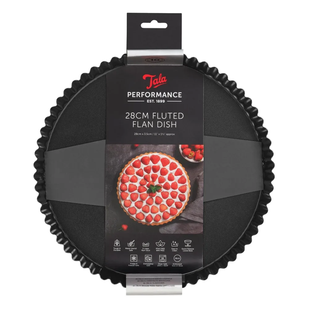 Tala Performance Eclipse Non-Stick 28cm x 3.5cm Tart Tin - islandcatering