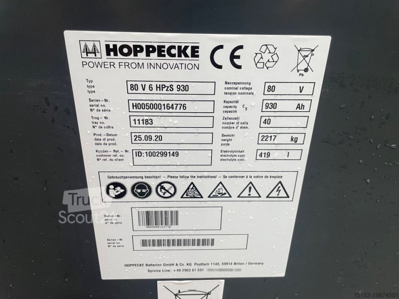 Hoppecke 80V   6 HPZS 930