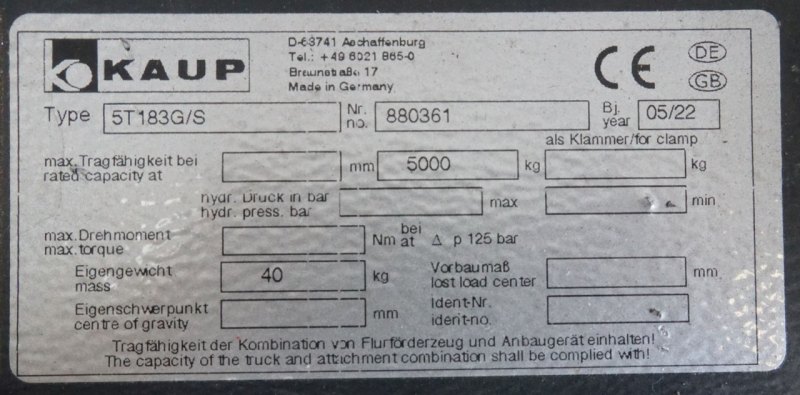 Lasthaken Kaup 5T183G/S (2022)