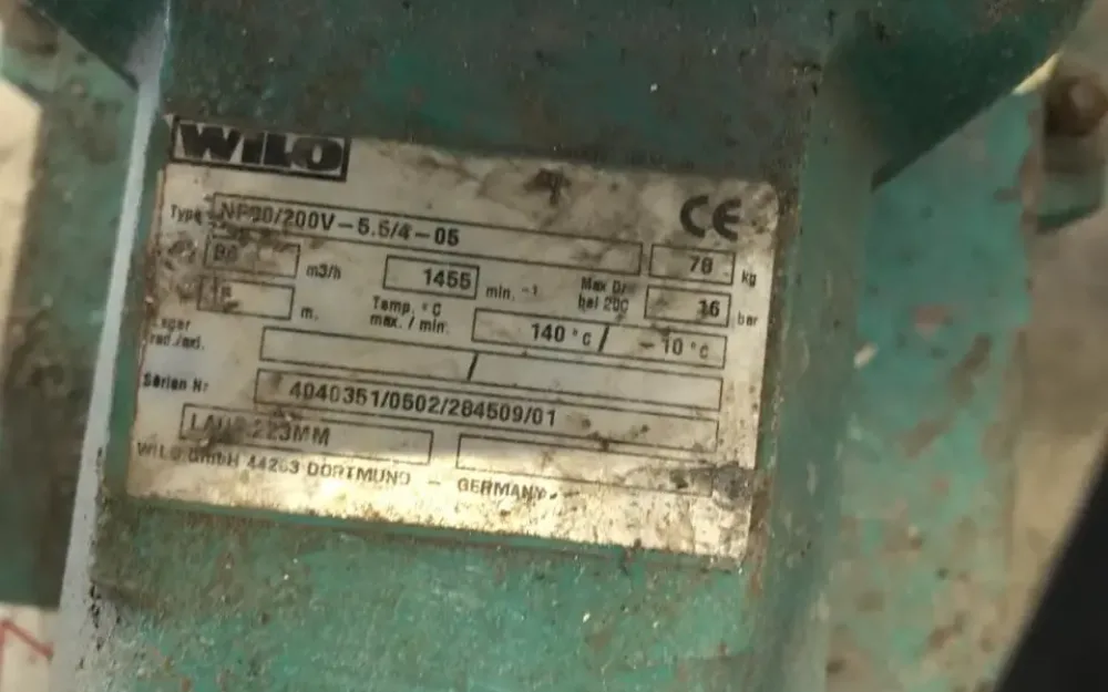 USED WILO 30 M3/H CENTRIFUGAL PUMP