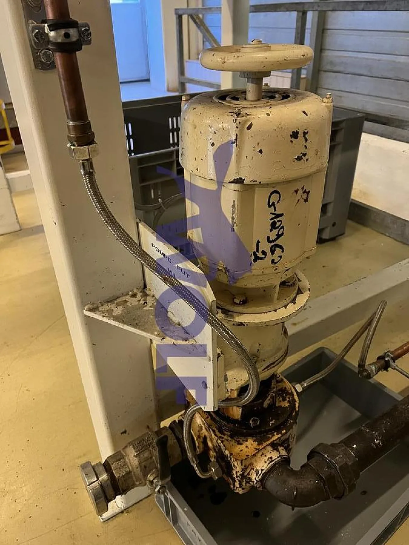 Drehschieber-Massepumpe RASCH - Type P-1, mit ca. 1.000 kg Stundenleistung. - 1