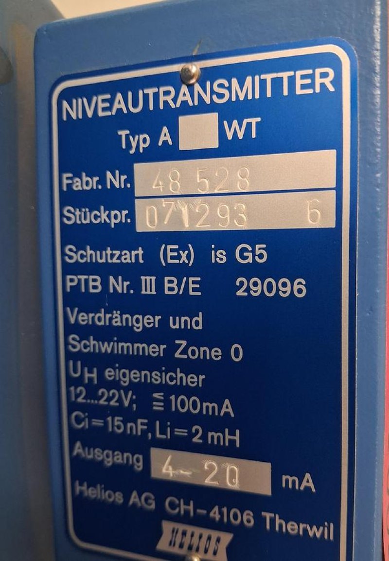 Helios Typ A WT Niveautransmitter