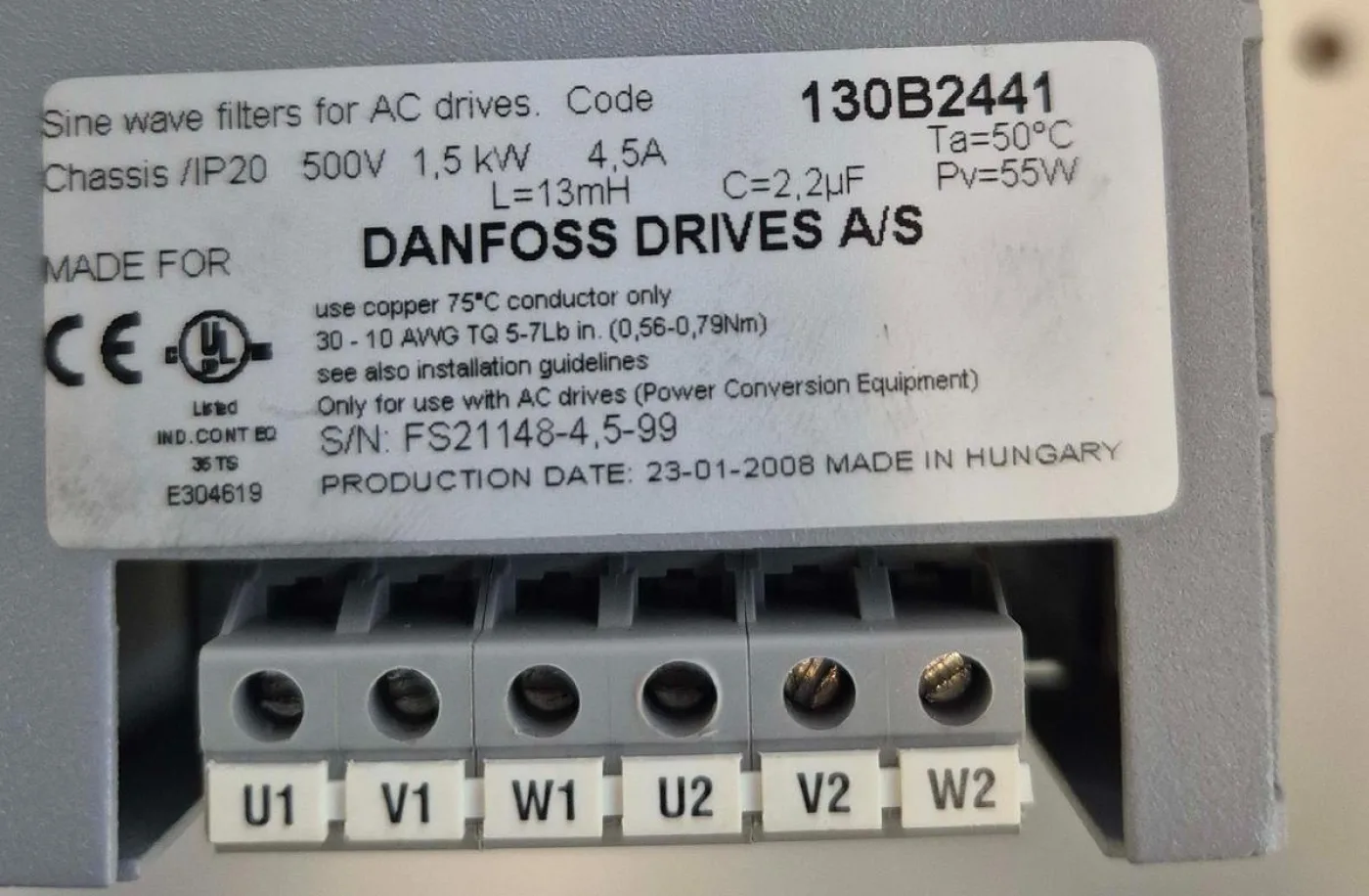 Dafoss Driver - 130B2441 – VLT® Power Option - 6