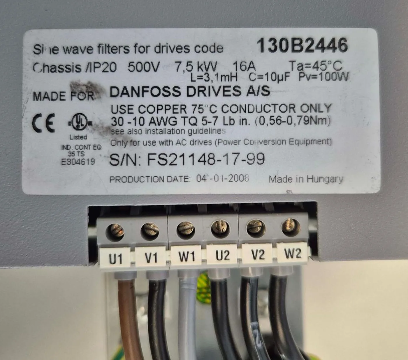 Danfoss Driver - Sine Wave Filter - 6