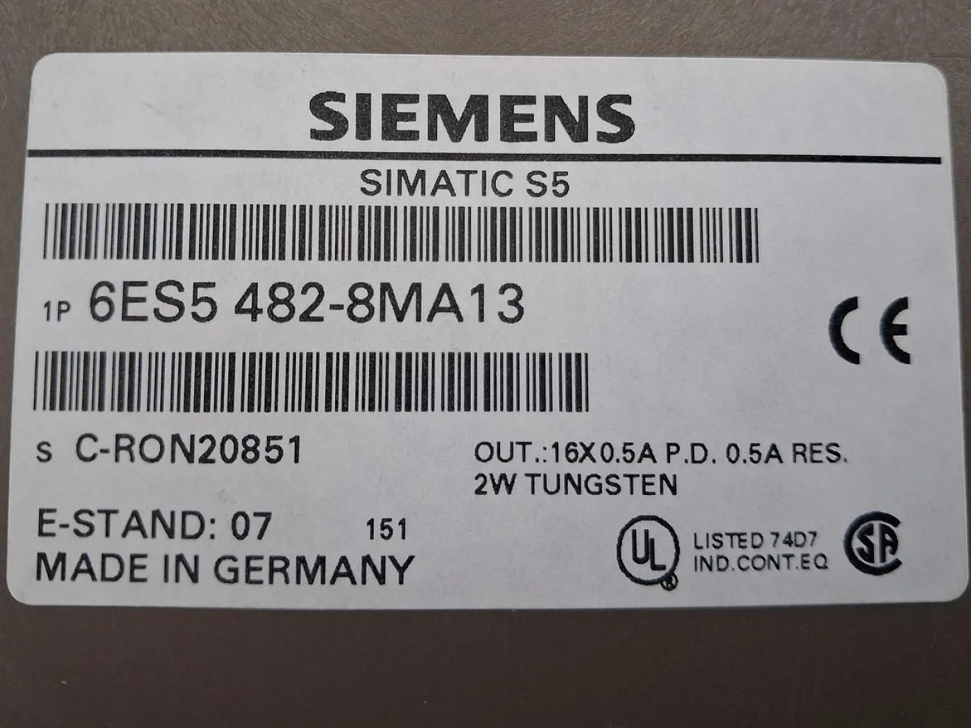 Siemens SIMATIC S5 6ES5 482-8MA13 Digital Output Module - 6