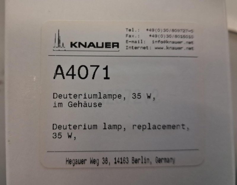 Knauer Deuteriumlampe A4071 mit 35 W Leistung