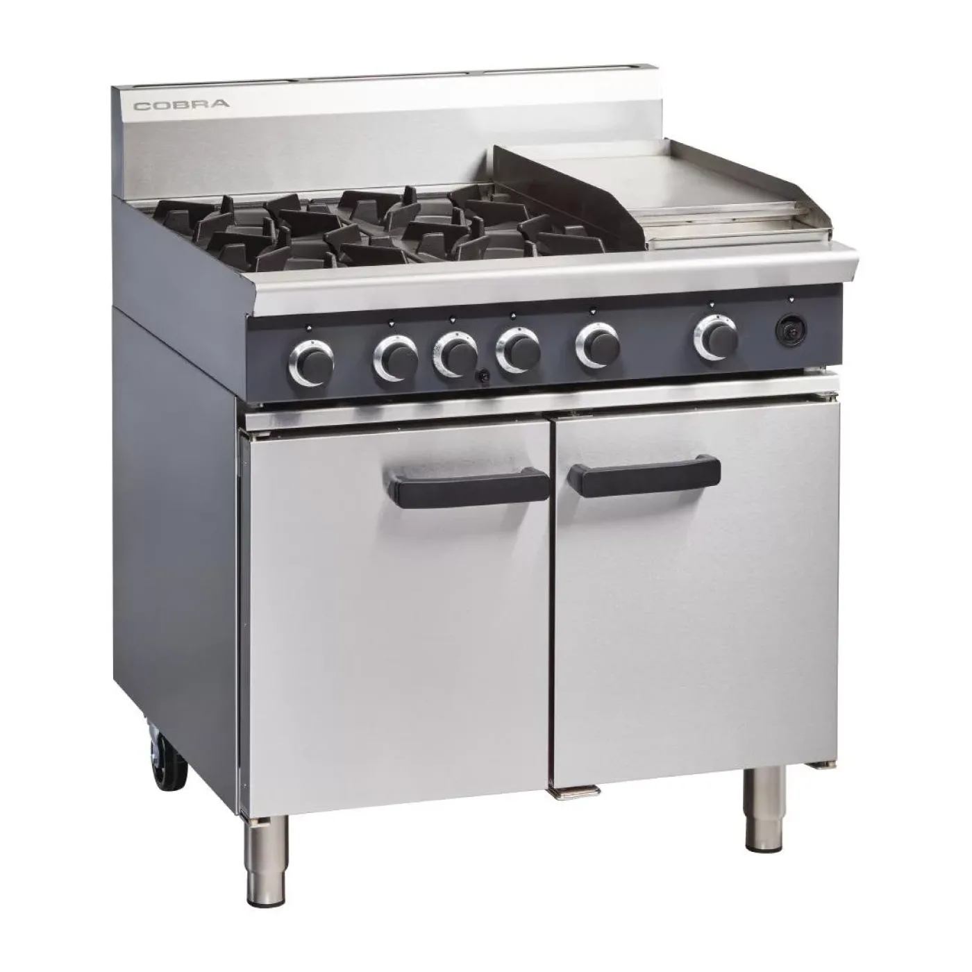 Blue Seal Cobra Natural Gas Range 4 Burner Static Oven with Griddle CR9C/N - islandcatering - 1