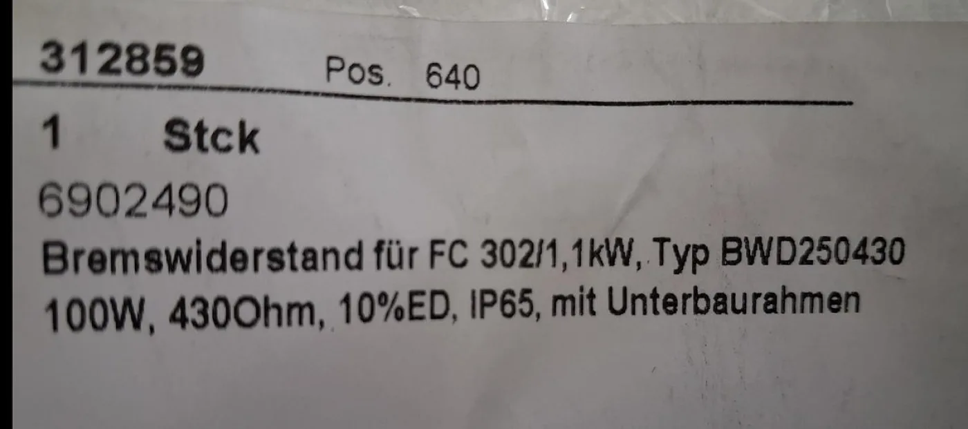 Koch BWD250430 Bremswiderstand 100 W 430 Ω IP65 – Neuware - 3
