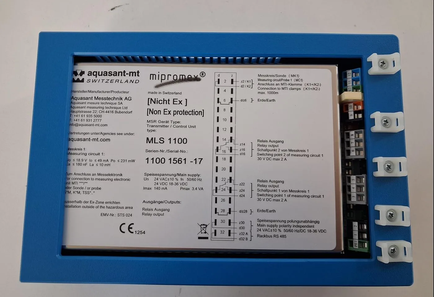 Aquasant Messtechnik MLS 1100 Monorack Transmitter / Control Unit - 8