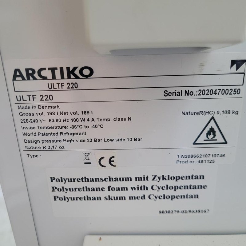 Arctiko UK TF220 Ultra Low Temperature Freezer