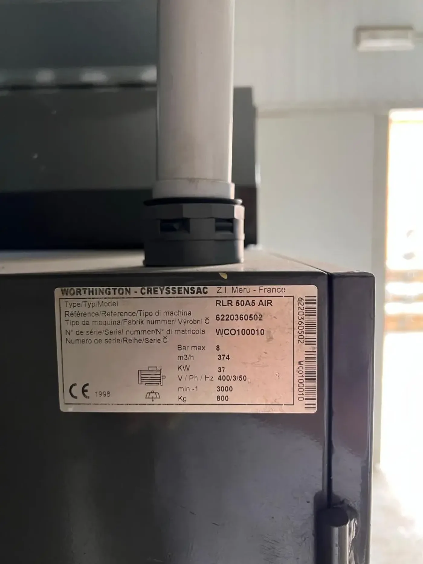 WORTHINGTON CREYSSENSAC RLR 50A5 AIR COMPRESSOR - 2
