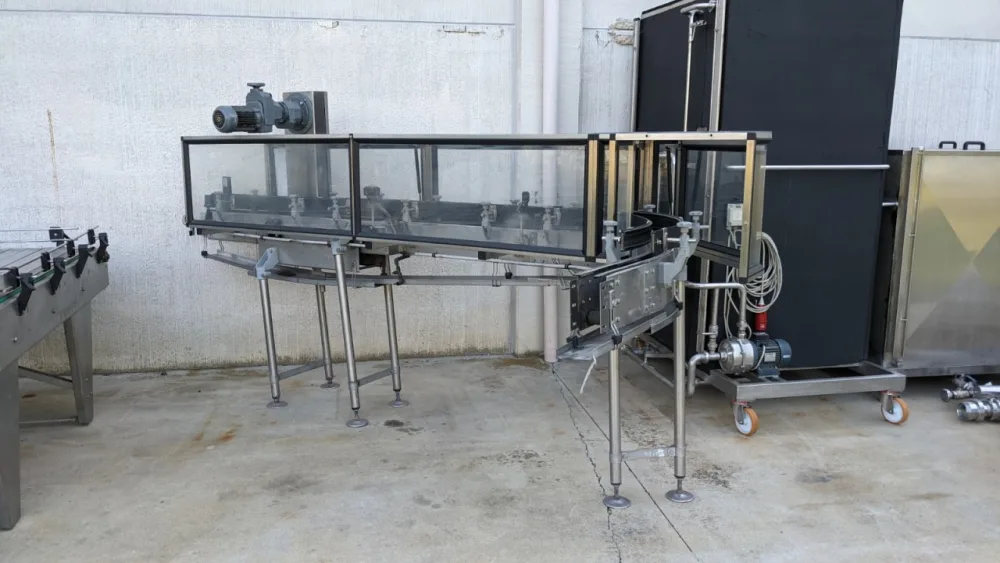 CONVEYOR BELT IN STAINLESS STEEL, BRAND ACMI, WITH SIDE PASSAGE, SECOND-HAND EQUIPMENT