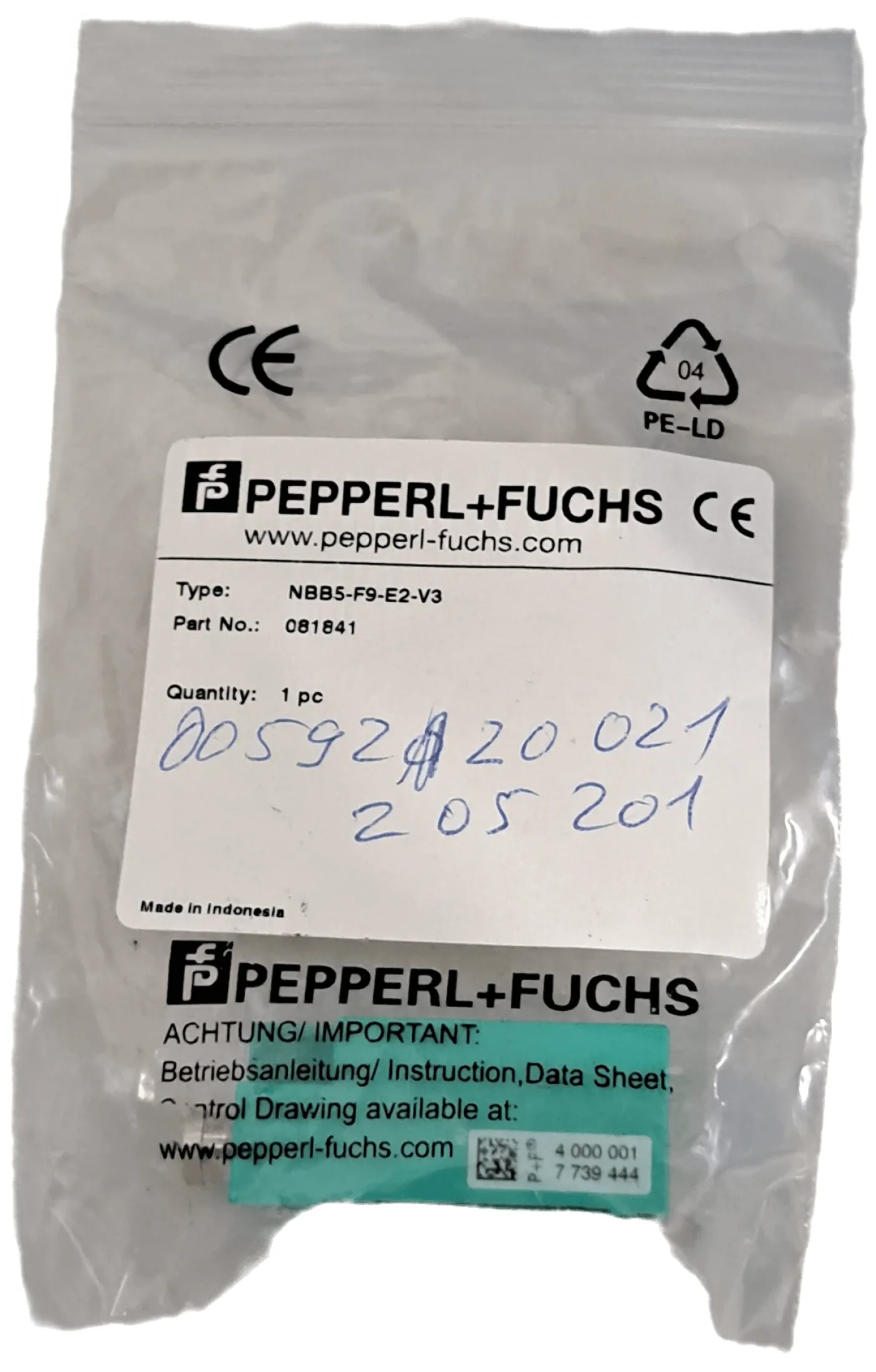 Pepperl+Fuchs Induktiver Sensor 081841 - 1