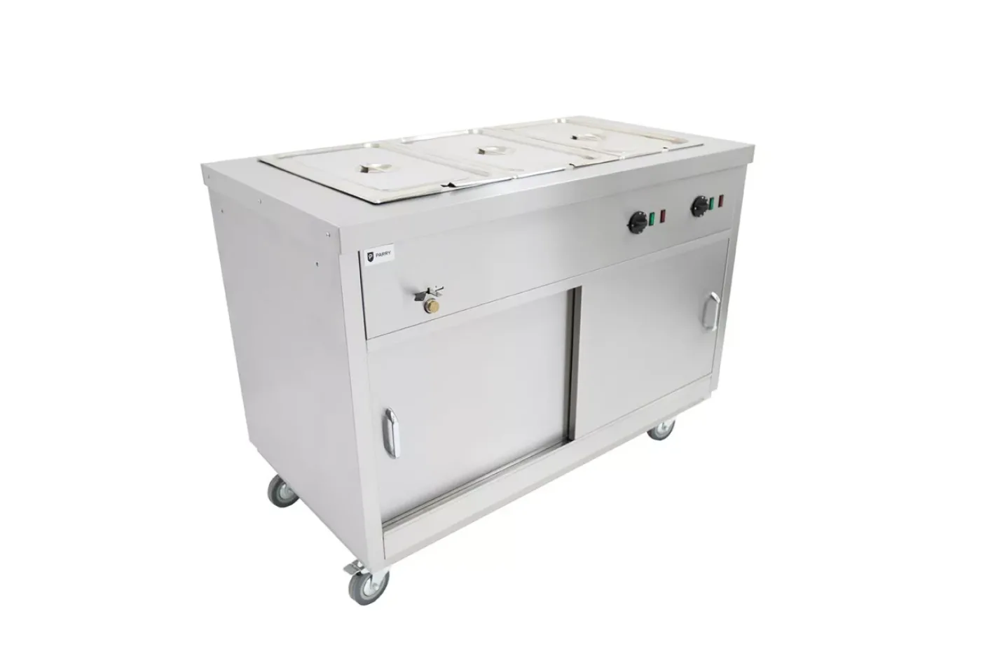 Parry Hot Hold HOT12BM electric mobile hot cupboard with bain marie 3 x 1]1 GN 120cm. - islandcatering - 1