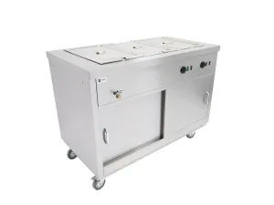 Parry Hot Hold HOT12BM electric mobile hot cupboard with bain marie 3 x 1]1 GN 120cm. - islandcatering