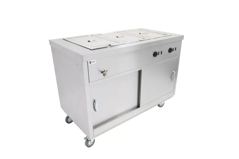 Parry Hot Hold HOT12BM electric mobile hot cupboard with bain marie 3 x 1]1 GN 120cm. - islandcatering