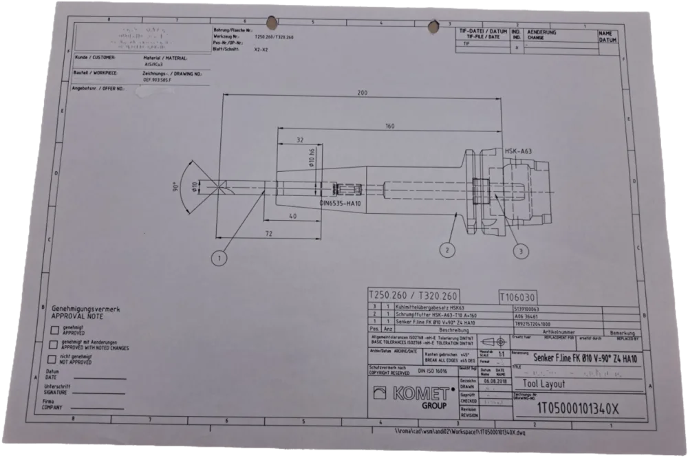 Komet Senkbohrer F.Line FK Ø10 V=90° Z4 HA10