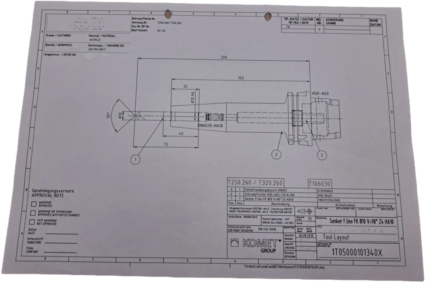 Komet Senkbohrer F.Line FK Ø10 V=90° Z4 HA10 - 1