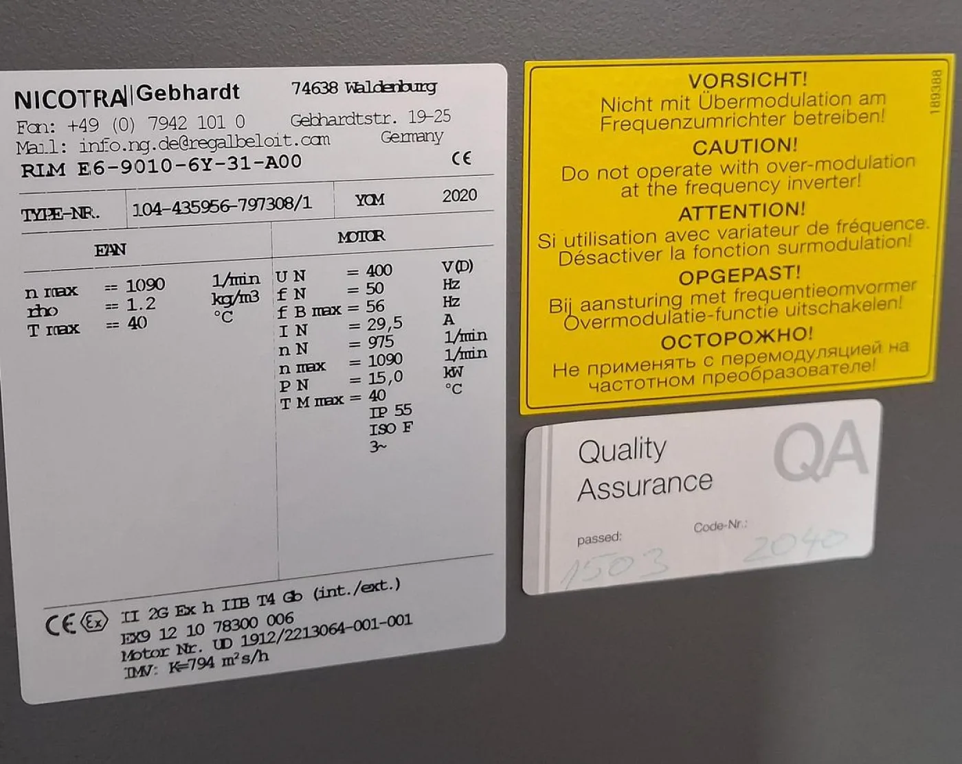 Nicotra|Gebhardt RLM E6-9010-6Y-31-A00 Radialventilator – Baujahr 2020 - 6