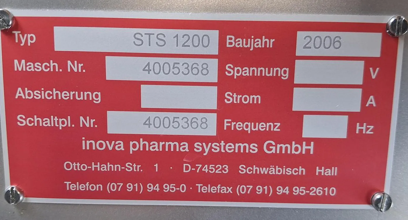 Inova Pharma Systems STS 1200 Edelstahl Zuführ- und Transportsystem - 6