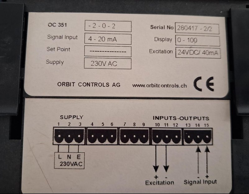 ORBIT CONTROLS OC 351 Digitaler Prozessanzeiger