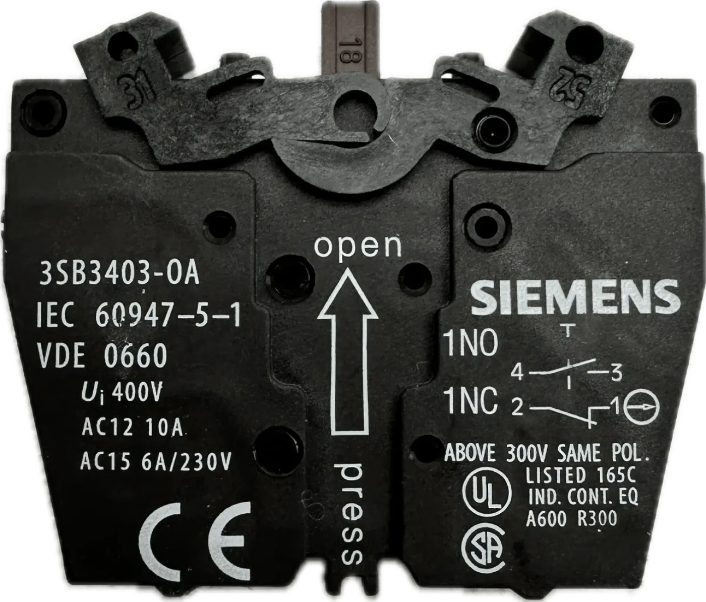 Siemens Schaltelement mit 2 Schaltgliedern (10stck) 3SB3403-0A - 2