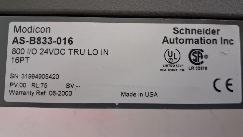 Modicon AS-B833-016 16-Point 24 VDC Digital Input Module