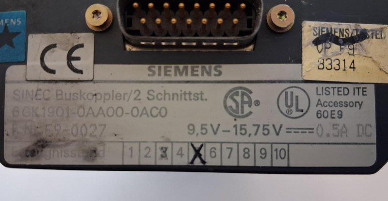 Siemens SINEC Buskoppler 6GK1901-0AA00-0AA0