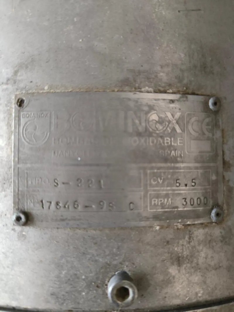 BOMINOX STAINLESS STEEL CENTRIFUGAL PUMP 5.5 HP 3000 RPM